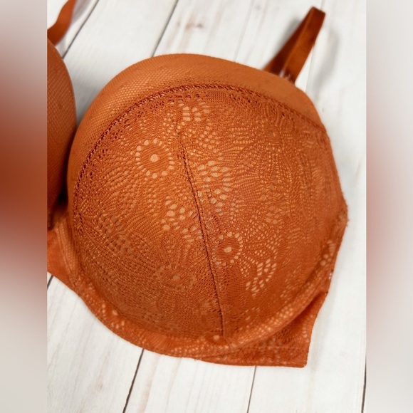 Victoria’s Secret Very Sexy Push Up Lace Bra Burnt Orange Size 34DD - Picture 4 of 6